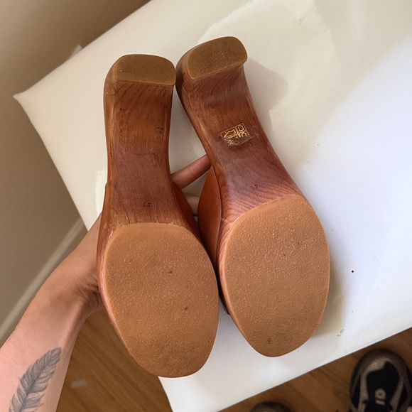 Brown Leather Slide Sandals - Picture 3 of 4